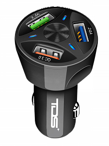 Зарядка в прикуриватель для автомобиля 3*USB TDS TS-CAU32 Черное